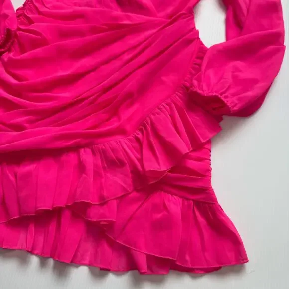 Showpo Can I Be Your Honey Mini Dress Hot Pink NWT Women’s 6 Barbiecore Coquette - Picture 11 of 16